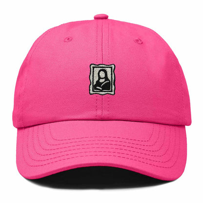 Dalix Portrait Frame Embroidered Adjustable Art Cotton Twill Dad Hat for Women in Hot Pink