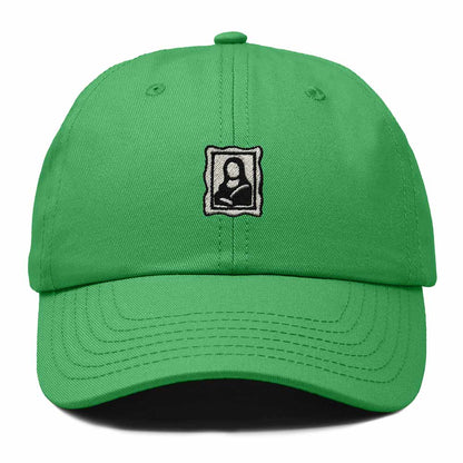 Dalix Portrait Frame Embroidered Adjustable Art Cotton Twill Dad Hat for Women in Kelly Green