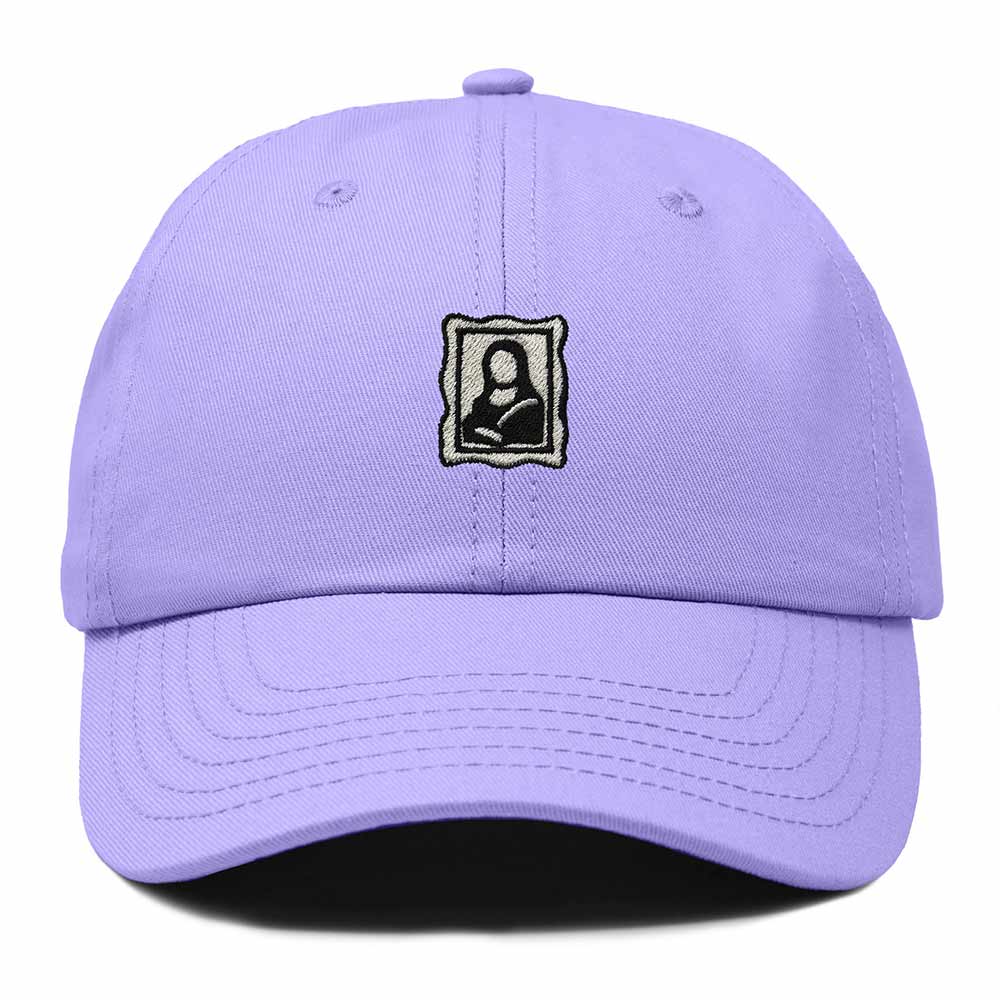 Dalix Portrait Frame Embroidered Adjustable Art Cotton Twill Dad Hat for Women in Lavender
