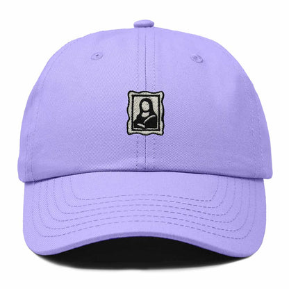 Dalix Portrait Frame Embroidered Adjustable Art Cotton Twill Dad Hat for Women in Lavender