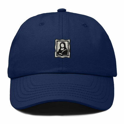 Dalix Portrait Frame Embroidered Adjustable Art Cotton Twill Dad Hat for Women in Navy Blue
