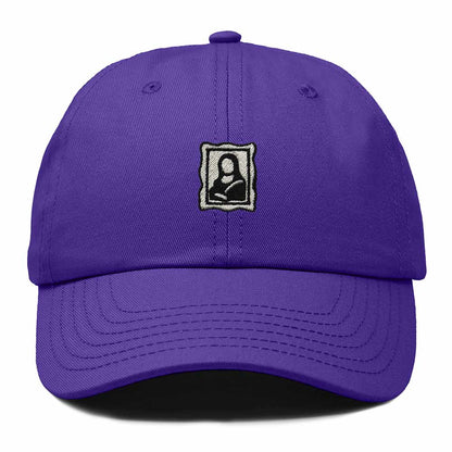 Dalix Portrait Frame Embroidered Adjustable Art Cotton Twill Dad Hat for Women in Purple