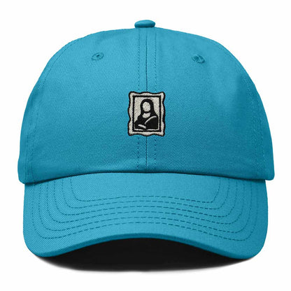 Dalix Portrait Frame Embroidered Adjustable Art Cotton Twill Dad Hat for Women in Teal