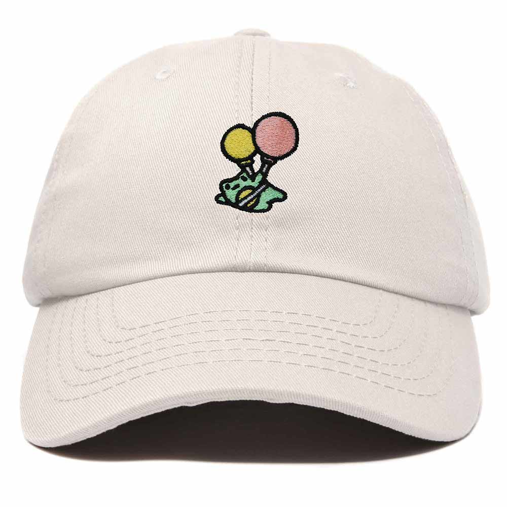 Dalix Soaring Frog Embroidered Womens Cotton Dad Hat Baseball Cap Adjustable in Beige