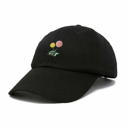 Dalix Soaring Frog Embroidered Womens Cotton Dad Hat Baseball Cap Adjustable in Black