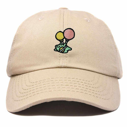 Dalix Soaring Frog Embroidered Womens Cotton Dad Hat Baseball Cap Adjustable in Khaki