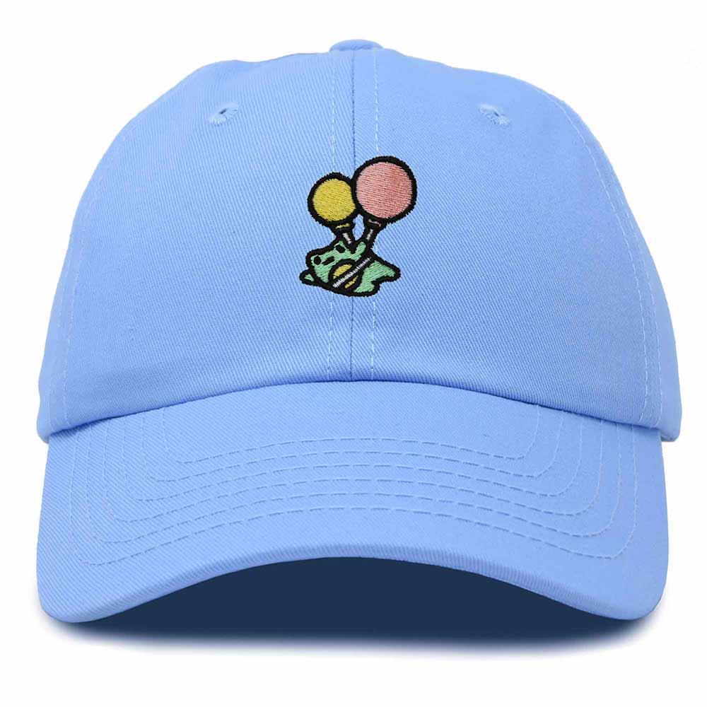 Dalix Soaring Frog Embroidered Womens Cotton Dad Hat Baseball Cap Adjustable in Light Blue