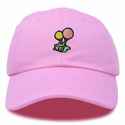 Dalix Soaring Frog Embroidered Womens Cotton Dad Hat Baseball Cap Adjustable in Light Pink
