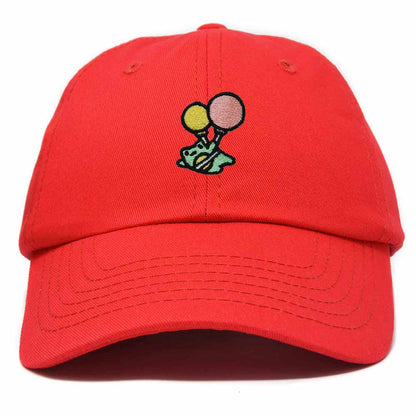 Dalix Soaring Frog Embroidered Womens Cotton Dad Hat Baseball Cap Adjustable in Red