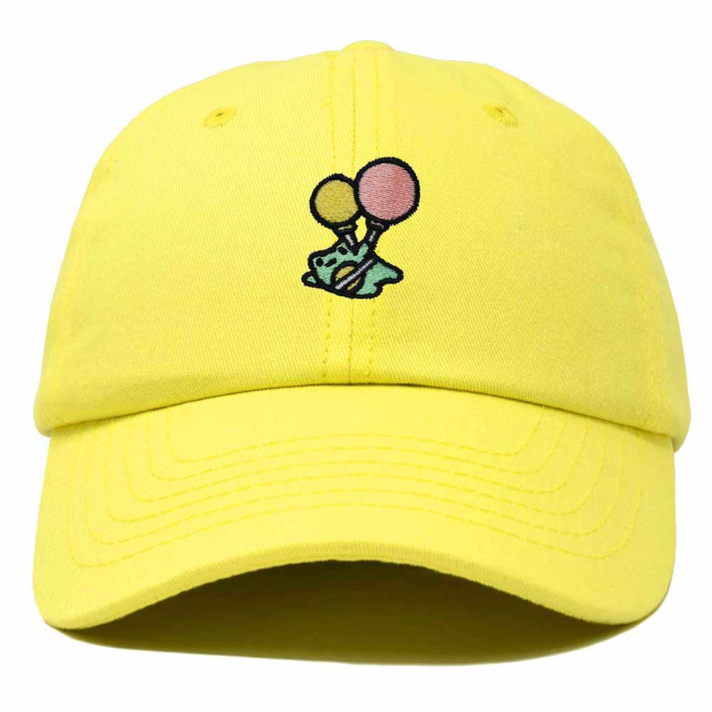 Dalix Soaring Frog Embroidered Womens Cotton Dad Hat Baseball Cap Adjustable in Yellow