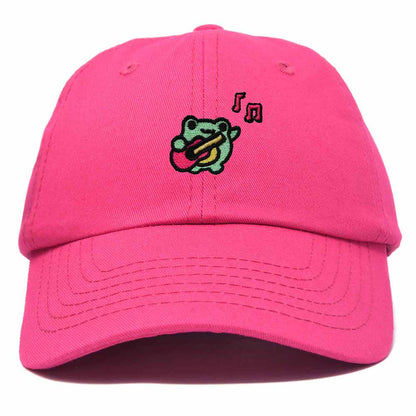 Dalix Melody Frog Embroidered Womens Cotton Dad Hat Baseball Cap Adjustable in Hot Pink