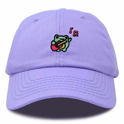 Dalix Melody Frog Embroidered Womens Cotton Dad Hat Baseball Cap Adjustable in Lavender