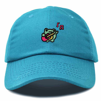 Dalix Melody Frog Embroidered Womens Cotton Dad Hat Baseball Cap Adjustable in Teal