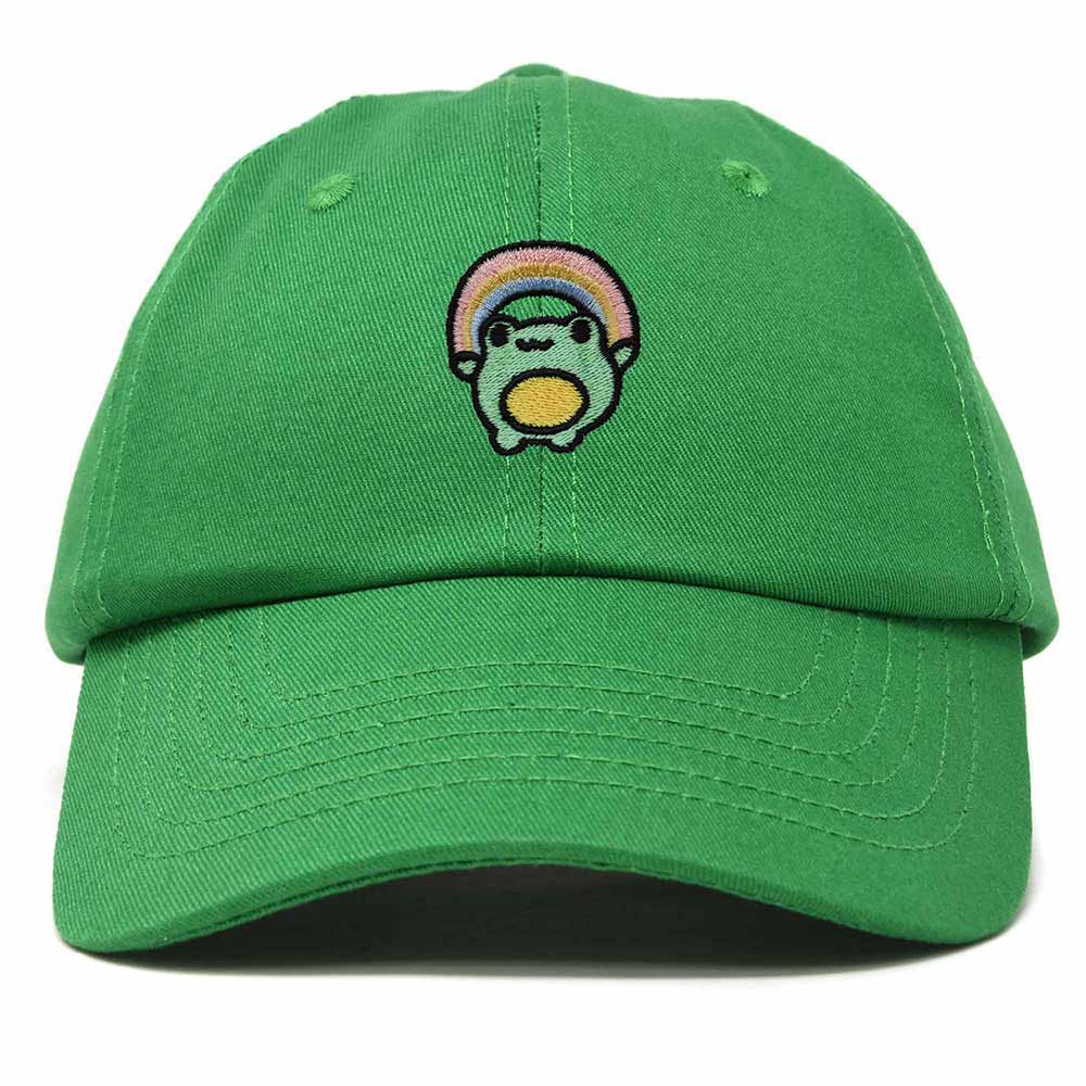 Dalix Rainbow Frog Embroidered Womens Cotton Dad Hat Baseball Cap Adjustable in Kelly Green