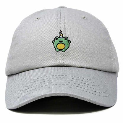 Dalix Froggy Unicorn Embroidered Cotton Dad Hat Baseball Cap Adjustable Mens Womens in Gray