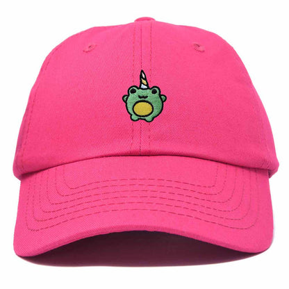 Dalix Froggy Unicorn Embroidered Cotton Dad Hat Baseball Cap Adjustable Mens Womens in Hot Pink