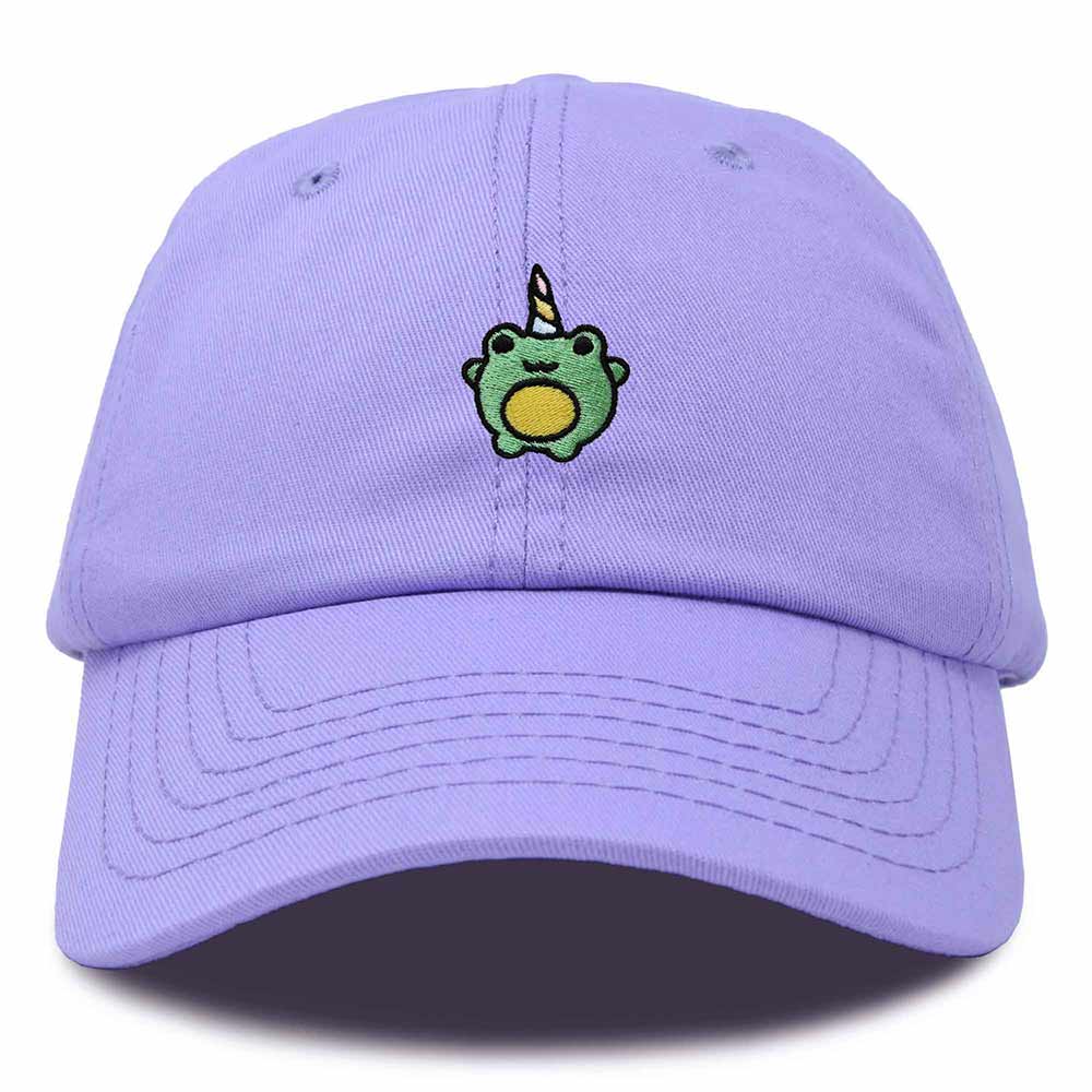 Dalix Froggy Unicorn Embroidered Cotton Dad Hat Baseball Cap Adjustable Mens Womens in Lavender