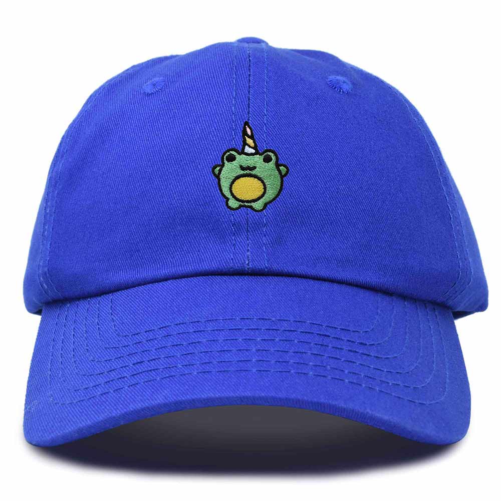 Dalix Froggy Unicorn Embroidered Cotton Dad Hat Baseball Cap Adjustable Mens Womens in Royal Blue