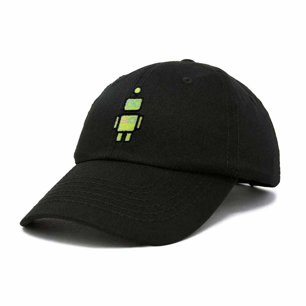 Dalix Robot Embroidered Glow in the Dark Retro Dad Hat Cotton Baseball Cap Adjustable Mens