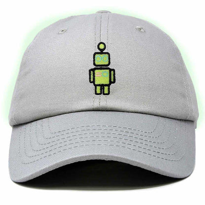 Dalix Robot Embroidered Glow in the Dark Retro Dad Hat Cotton Baseball Cap Adjustable Mens