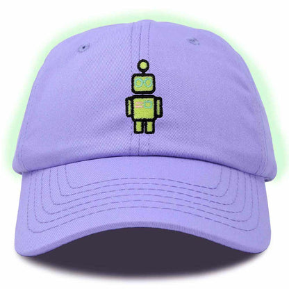 Dalix Robot Embroidered Glow in the Dark Retro Dad Hat Cotton Baseball Cap Adjustable Mens