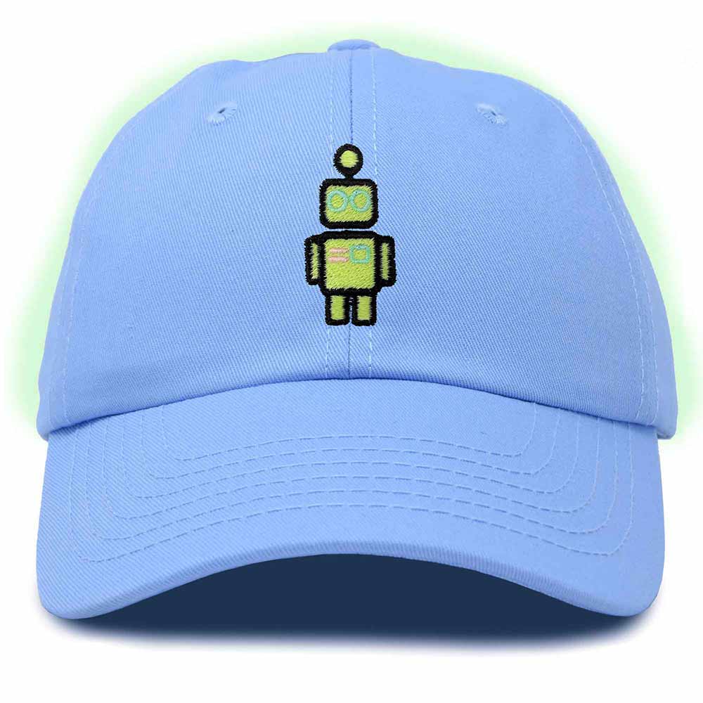 Dalix Robot Embroidered Glow in the Dark Retro Dad Hat Cotton Baseball Cap Adjustable Mens