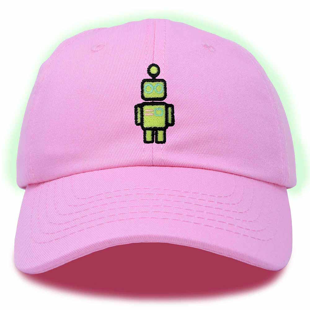 Dalix Robot Embroidered Glow in the Dark Retro Dad Hat Cotton Baseball Cap Adjustable Mens