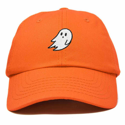 Dalix Ghost Embroidered Mens Womens Cotton Dad Hat Baseball Cap Adjustable in Orange