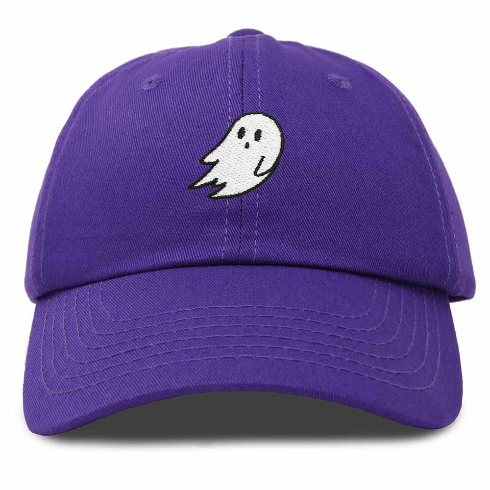 Dalix Ghost Embroidered Mens Womens Cotton Dad Hat Baseball Cap Adjustable in Purple
