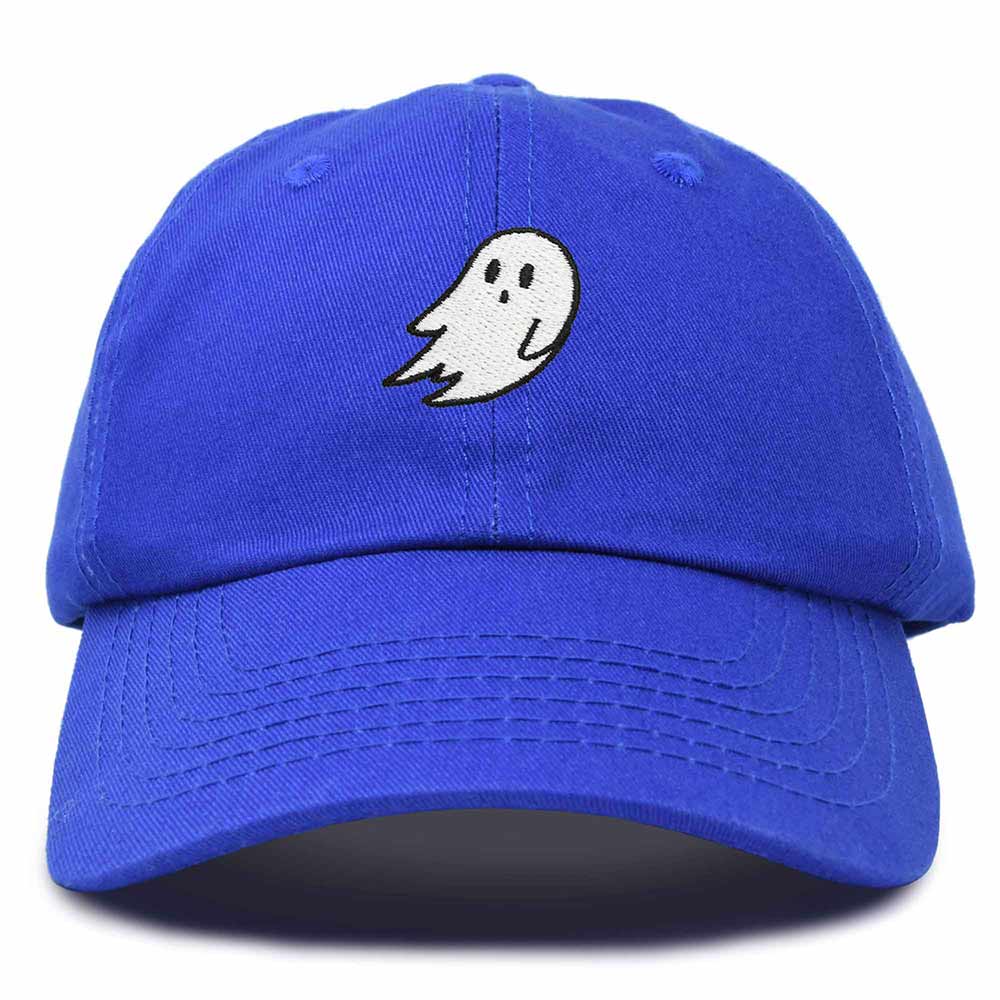 Dalix Ghost Embroidered Mens Womens Cotton Dad Hat Baseball Cap Adjustable in Royal Blue