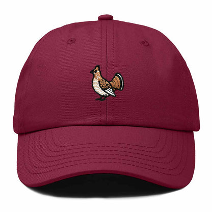 Dalix Ruffed Grouse Pennsylvania Embroidered Bird Cotton Baseball Cap Dad Hat Mens Womens Outdoor Summer in Maroon
