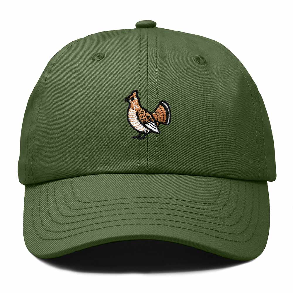 Dalix Ruffed Grouse Pennsylvania Embroidered Bird Cotton Baseball Cap Dad Hat Mens Womens Outdoor Summer in Olive