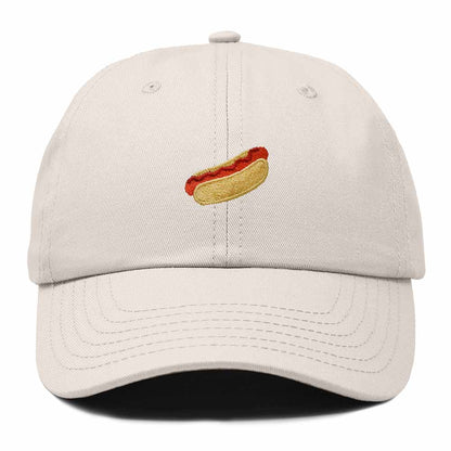 Dalix Ketchup Hot Dog Embroidered Cotton Dad Hat Food Adjustable Baseball Cap Summer Outdoor Unisex Mens Womens in Beige