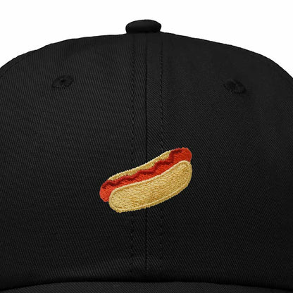 Dalix Ketchup Hot Dog Embroidered Cotton Dad Hat Food Adjustable Baseball Cap Summer Outdoor Unisex Mens Womens in Black