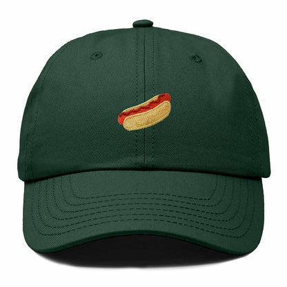 Dalix Ketchup Hot Dog Embroidered Cotton Dad Hat Food Adjustable Baseball Cap Summer Outdoor Unisex Mens Womens in Dark Green