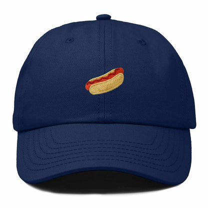 Dalix Ketchup Hot Dog Embroidered Cotton Dad Hat Food Adjustable Baseball Cap Summer Outdoor Unisex Mens Womens in Navy Blue