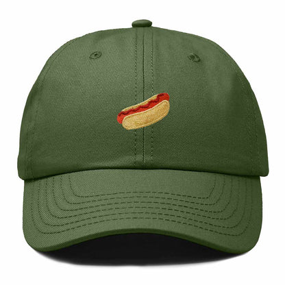 Dalix Ketchup Hot Dog Embroidered Cotton Dad Hat Food Adjustable Baseball Cap Summer Outdoor Unisex Mens Womens in Olive