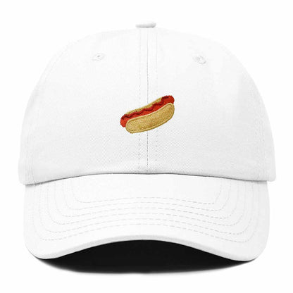 Dalix Ketchup Hot Dog Embroidered Cotton Dad Hat Food Adjustable Baseball Cap Summer Outdoor Unisex Mens Womens in White