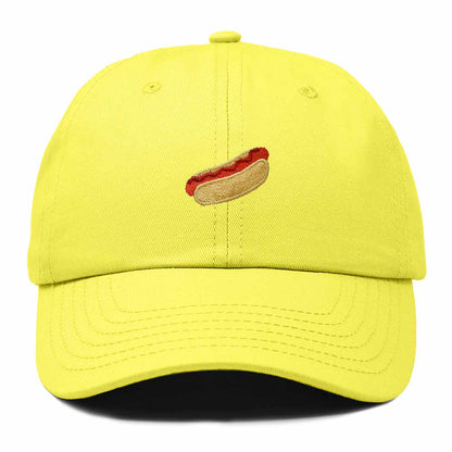 Dalix Ketchup Hot Dog Embroidered Cotton Dad Hat Food Adjustable Baseball Cap Summer Outdoor Unisex Mens Womens in Yellow