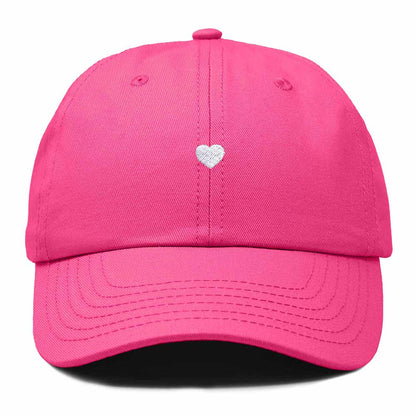 Dalix Lil Heart Embroidered Cotton Summer Outdoor Baseball Cap Dad Hat Womens in Hot Pink