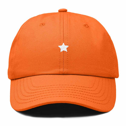 Dalix Lil Star Embroidered Cotton Cap Outdoor Dad Hat Womens in Orange