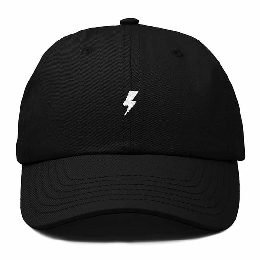 Dalix Lil Bolt Embroidered Cotton Summer Outdoor Baseball Cap Dad Hat Mens in Black
