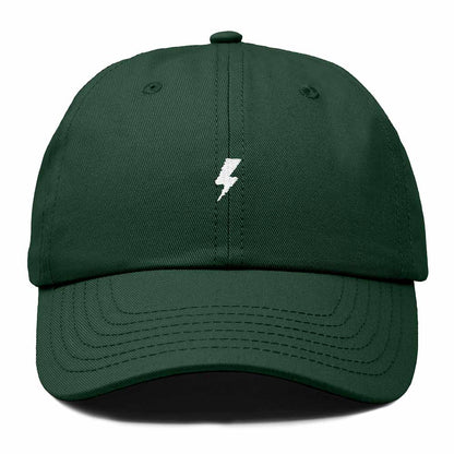 Dalix Lil Bolt Embroidered Cotton Summer Outdoor Baseball Cap Dad Hat Mens in Dark Green