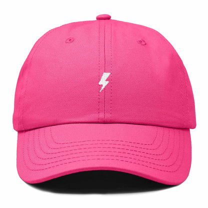 Dalix Lil Bolt Embroidered Cotton Summer Outdoor Baseball Cap Dad Hat Mens in Hot Pink