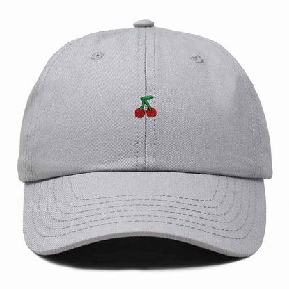 Dalix Lil Cherry Embroidered Cotton Summer Outdoor Baseball Cap Dad Hat Womens in Gray