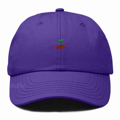 Dalix Lil Cherry Embroidered Cotton Summer Outdoor Baseball Cap Dad Hat Womens in Purple