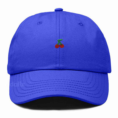 Dalix Lil Cherry Embroidered Cotton Summer Outdoor Baseball Cap Dad Hat Womens in Royal Blue