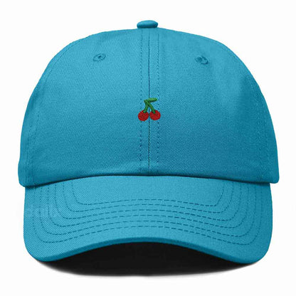 Dalix Lil Cherry Embroidered Cotton Summer Outdoor Baseball Cap Dad Hat Womens in Teal
