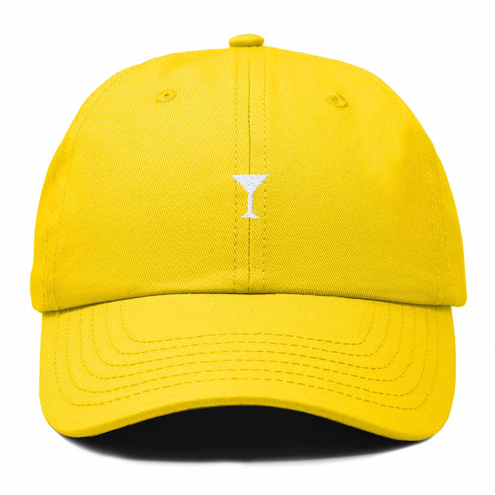 Dalix Lil Martini Embroidered Cotton Summer Outdoor Baseball Cap Dad Hat Womens in Gold