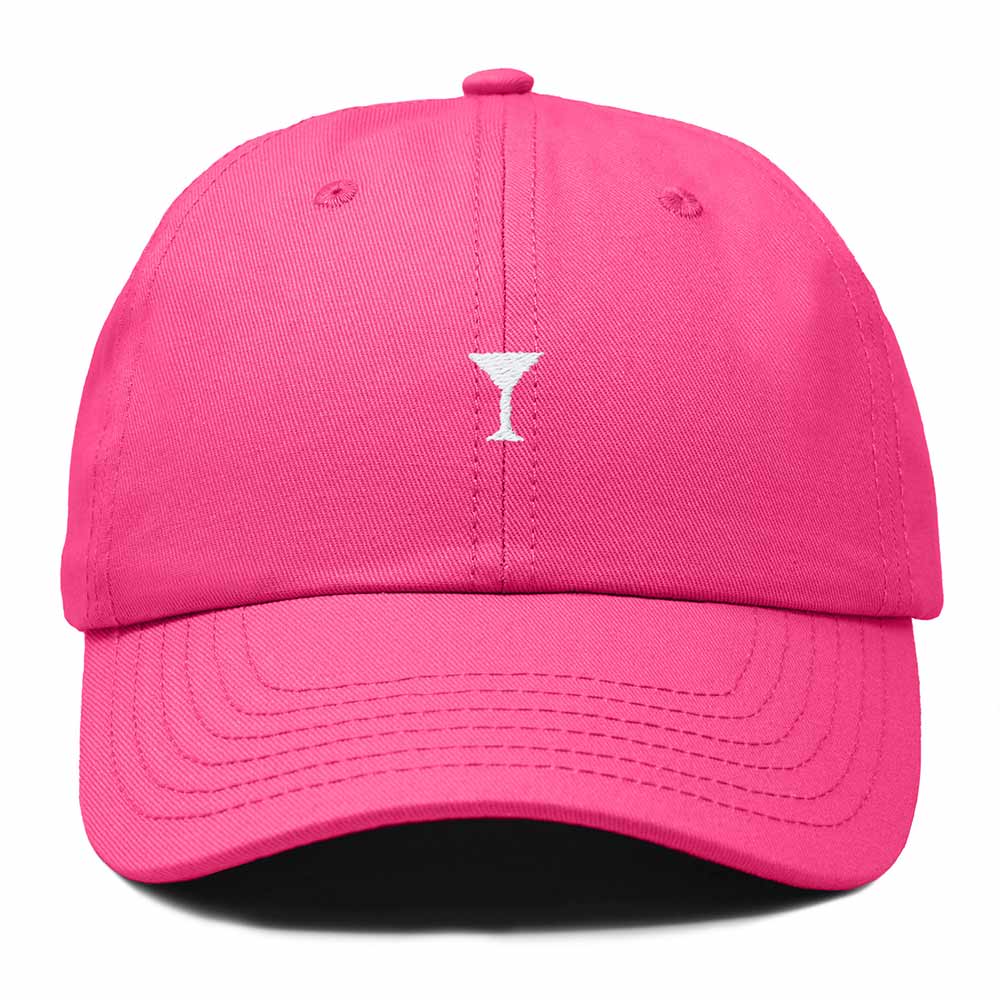 Dalix Lil Martini Embroidered Cotton Summer Outdoor Baseball Cap Dad Hat Womens in Hot Pink